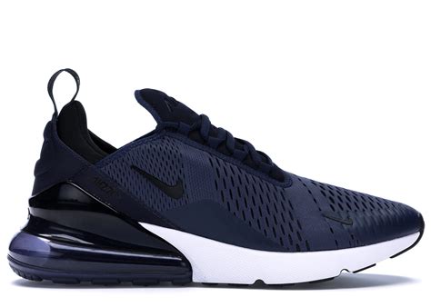 nike air max 270 midnight navy wit zwart|air max 270s all black.